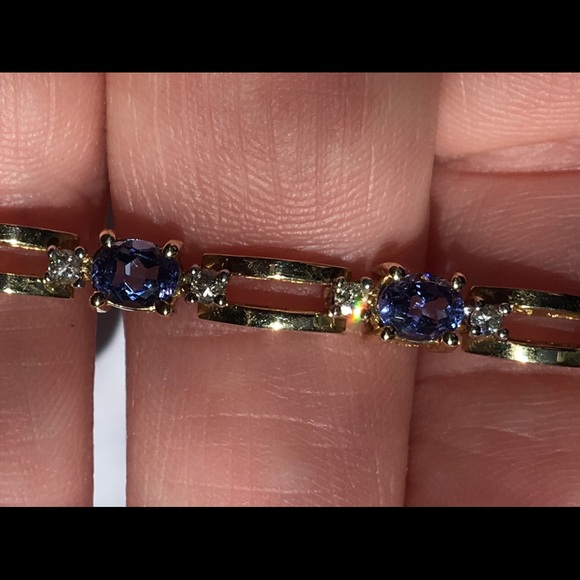 SOLD 14k Tanzanite Diamond Bracelet 7.25 Inches - Picture 5 of 5
